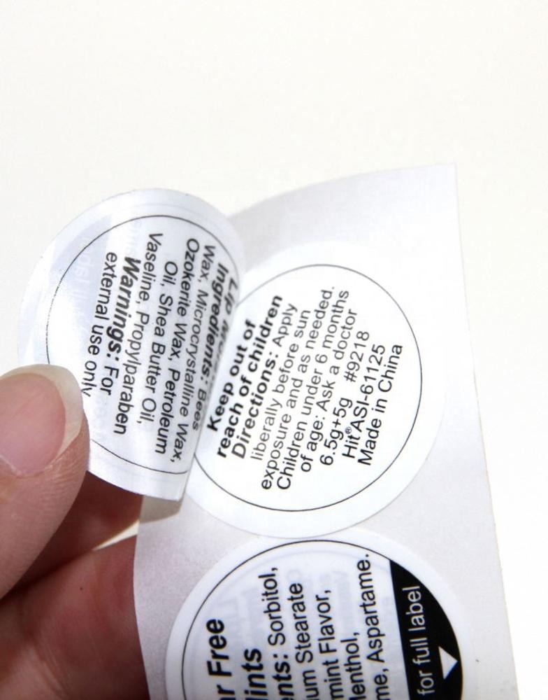 PL03 Custom Printing Hand Sanitizer Bottle Adhesive Logo Maker Transparent Waterproof Product Clear Label Sticker Roll