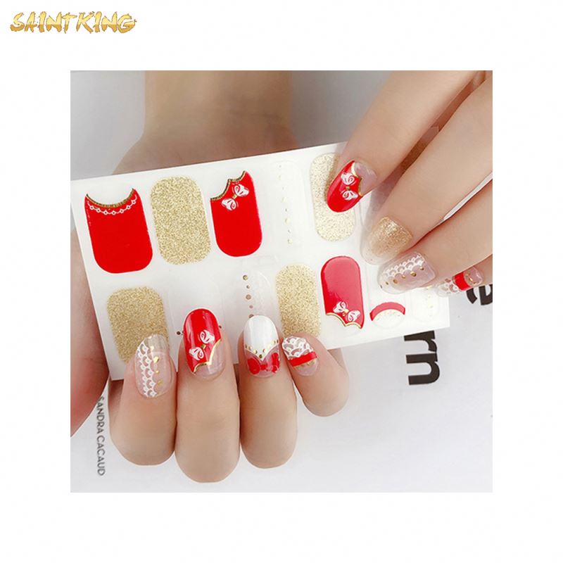 NS450 Oem And Odm Self Adhesive Butterfly Design 100% Real Nail Polish Strips Nail Art Wraps Nail Stickers