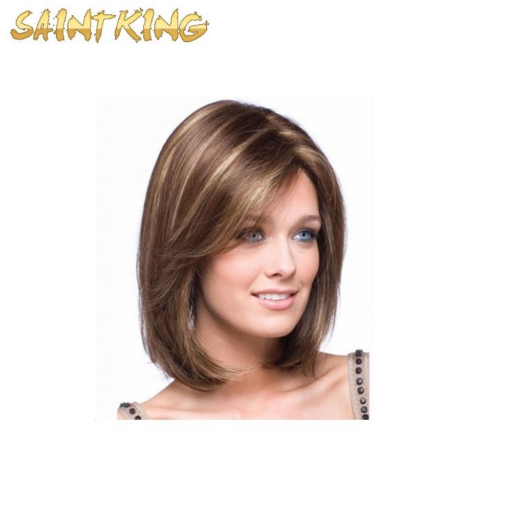 MLCH01 Wholesale Fast Shipping Heat Resistant Short Bob Straight Natural Black Synthetic Hair Lace Front Wigs for Women