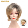 MLCH01 Natural Hairline High Density Blue Color Fiber Wig Short Bob Style Lace Front Synthetic Hair Wig on Promotion