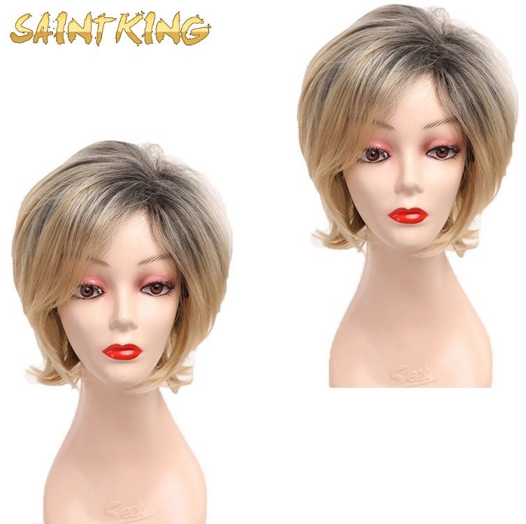 MLCH01 Gold Synthetic Bob Lace Frontal Wig Silky Straight Brazilian Hair Best Selling Female High Quality Lace Front Wig