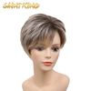 Heat Resistant Synthetic Lace Front Wig Invisible Synthetic Hair Wig Short