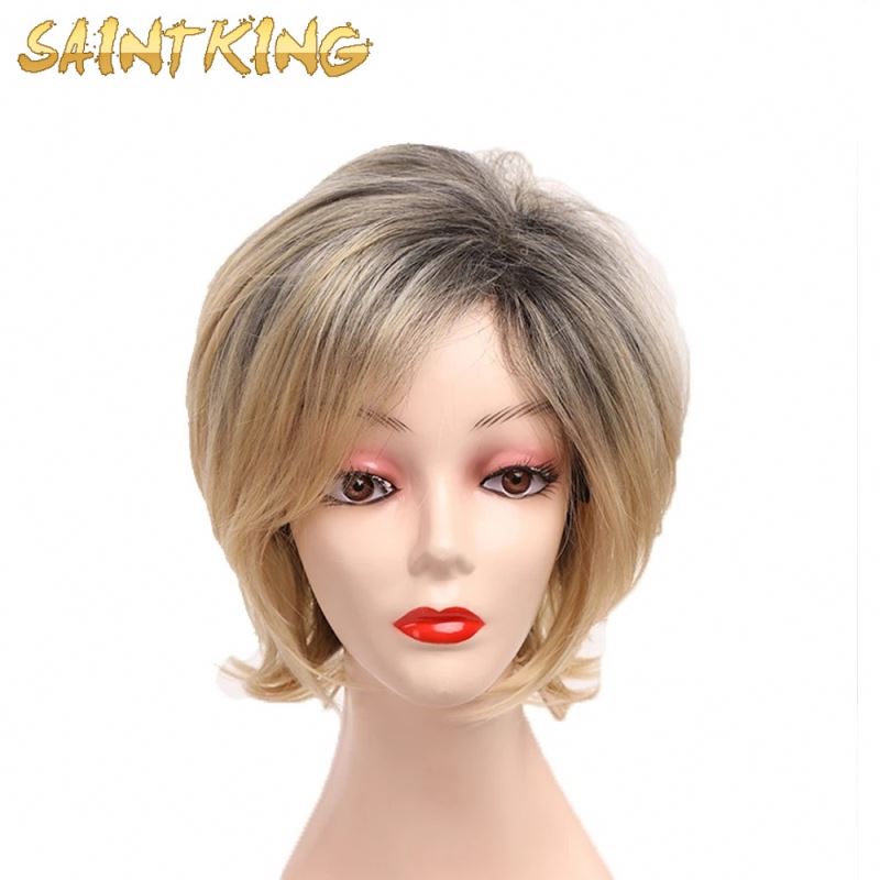 MLCH01 Invisible Synthetic Short Black Wigs Short Black Bob Wig Pixie Cut Hair for Women