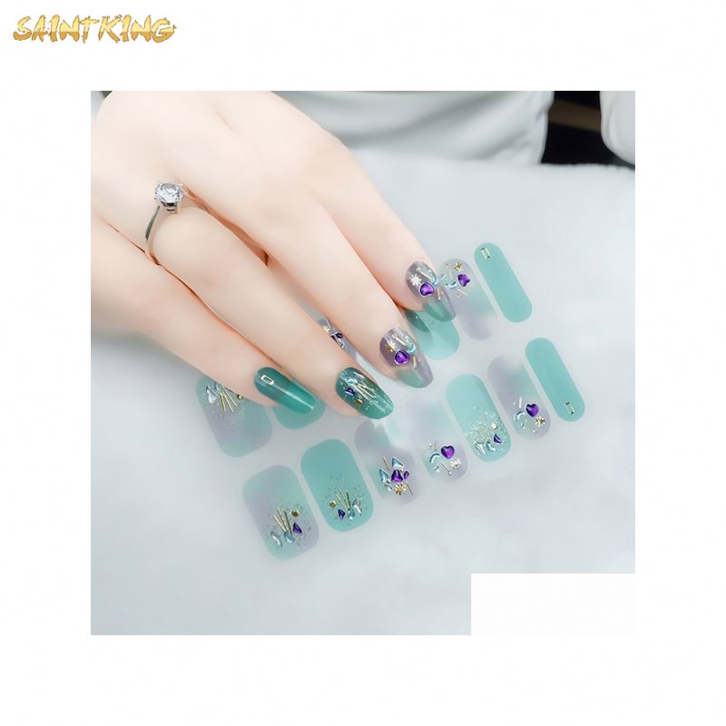NS480 Top Selling Fashionable 3d Nail Sticker Holographic Nail Wraps