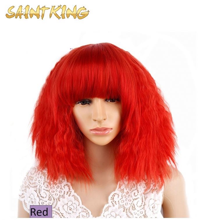 MLSH01 short hair wigs high temperature fiber colored wigs synthetic lace front transparent wig