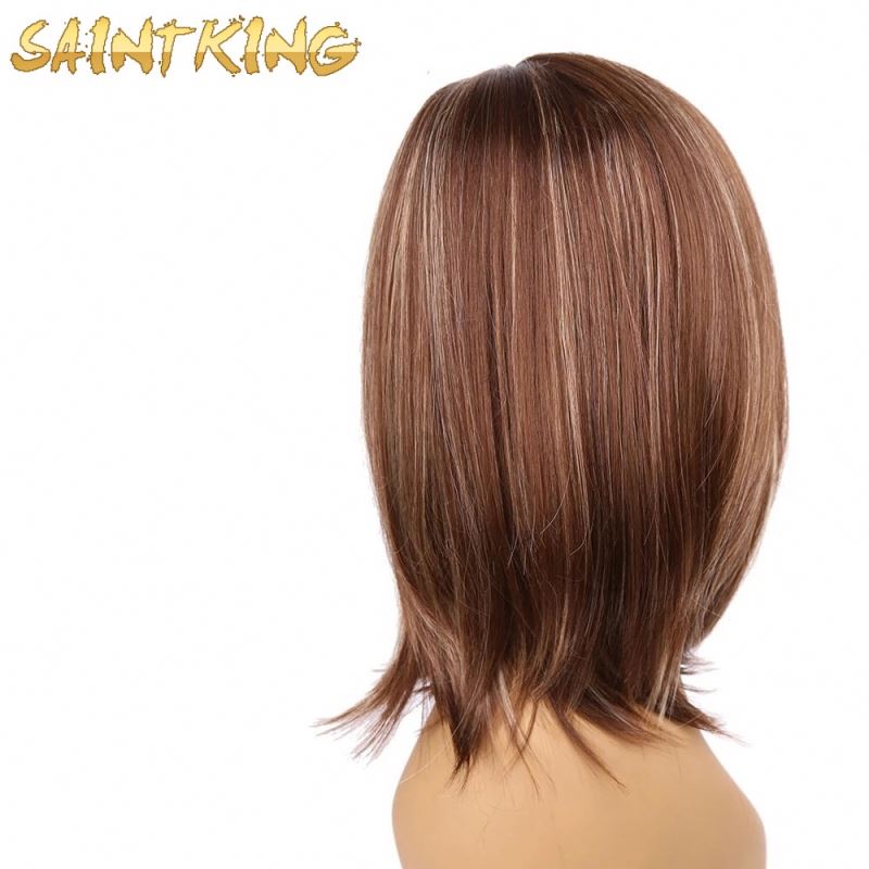 MLCH01 Cheap Short Lace Front Synthetic Hair Wigs Brazilian Straight Bob Wig Pre Realistic Plucked with Baby Hair Frontal Wigs