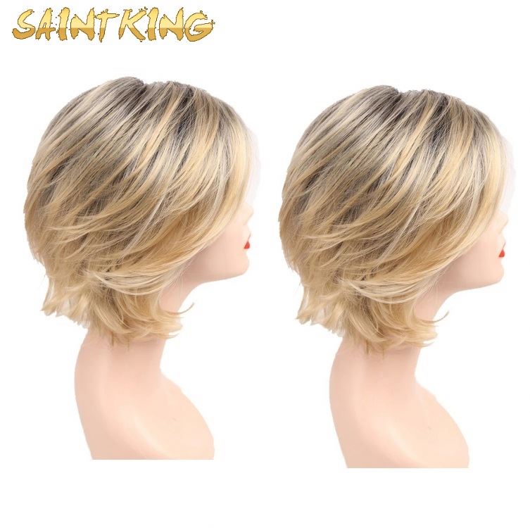 MLCH01 Hot Sale Bob Silky Synthetic Hair Lace Front Wigs High Temperature Fiber Middle Part for White Woman Wigs