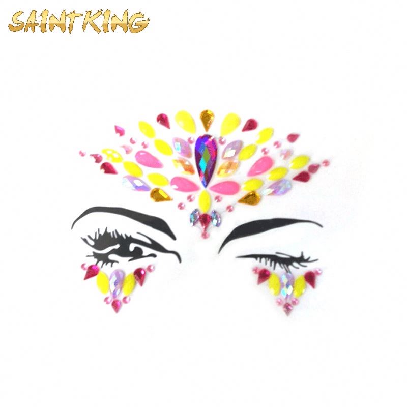 ETX002 acrylic resin drill stick sticker handpicked bohemia and tribal style face and eye jewels forehead stage decor sticker