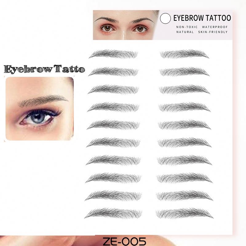 6D~ZX009 new style 6d waterproof imitations ecological temporary eyebrow tattoo sticker