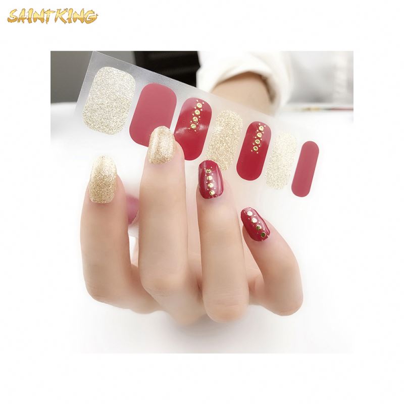 NS524 Wholesale Custom Pink Nails Stickers Full Cover Nail Sticker Daily Office Diy
