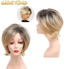 MLCH01 Cheap Blonde Synthetic Wig with Bangs Short Hair