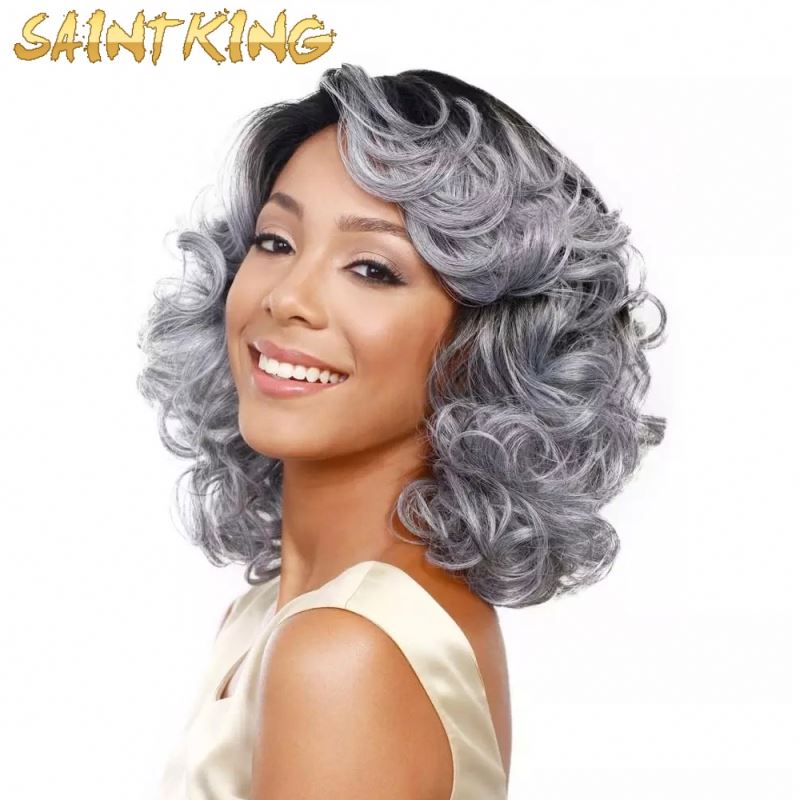 MLSH01 Hair New Design Vendor Cheap Wholesale Curly Water Wave Red Body Wave Bob for Black Women Synthetic Hair Wigs