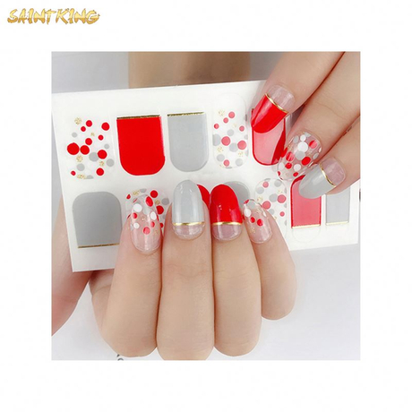NS451 Fashion 3d Full Cover Nails Tip Stickers Korean Style