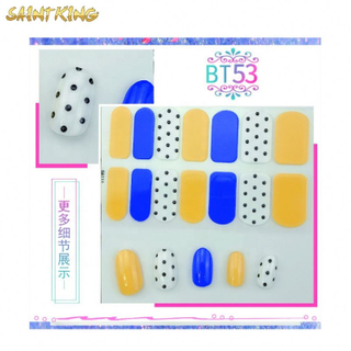 BT053 non toxic popular special pattern nail stickers wholesale polish custom wraps 3d nail art