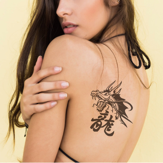 Chinese Gold Dragon Tattoo Sticker Full Arm Tattoos Temporary Custom For Adults
