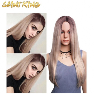 High temperature silk hair wig long straight front lace synthetic wig