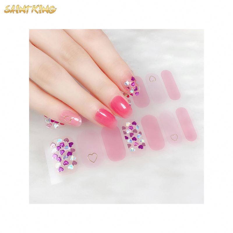 NS515 Oem Custom Laser Nail Wraps Opening Firework Nail Sticker Party