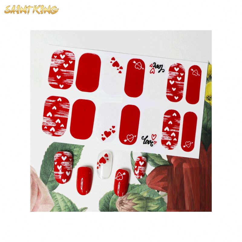 NS490 14 Strips Colorful Design Nail Art Sticker New Nail Patch 2020