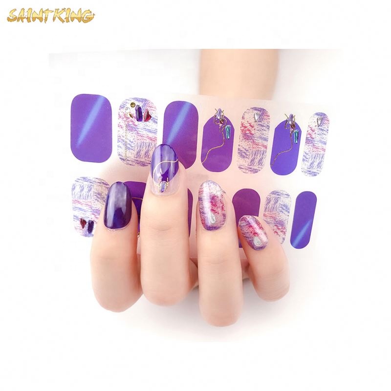 NS238 nail polish sticker 3d designer gel nail sticker 14 fingers