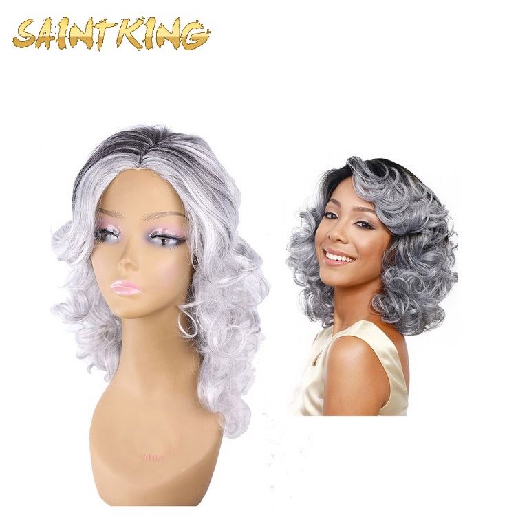MLSH01 Hair Vendor Cheap Wholesale Medical Water Wave Brown Bob Wig with Bangs for Black Women Synthetic Hair Wigs