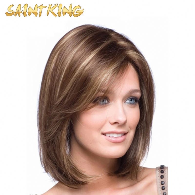 MLCH01 Black Straight Bob Wig for Black Or White Women Synthetic Bob Wig with Hair Bangs Cosplay Or Daily Wear Hairpiece