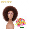 Hot Selling Short Afro Curly Pink Wig with Bangs Heat Resistant Synthetic Afro Kinky Curly Wigs for Black Women