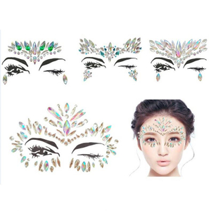 ETX012 Girl Face Adhesive Flash Tattoo Stickers Water Transfer Temporary Tattoos