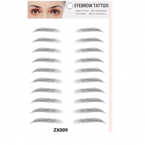 6D~ZX009 hair-like eyebrow tattoo sticker color brown false eyebrows waterproof lasting makeup water-based eyebrow stickers