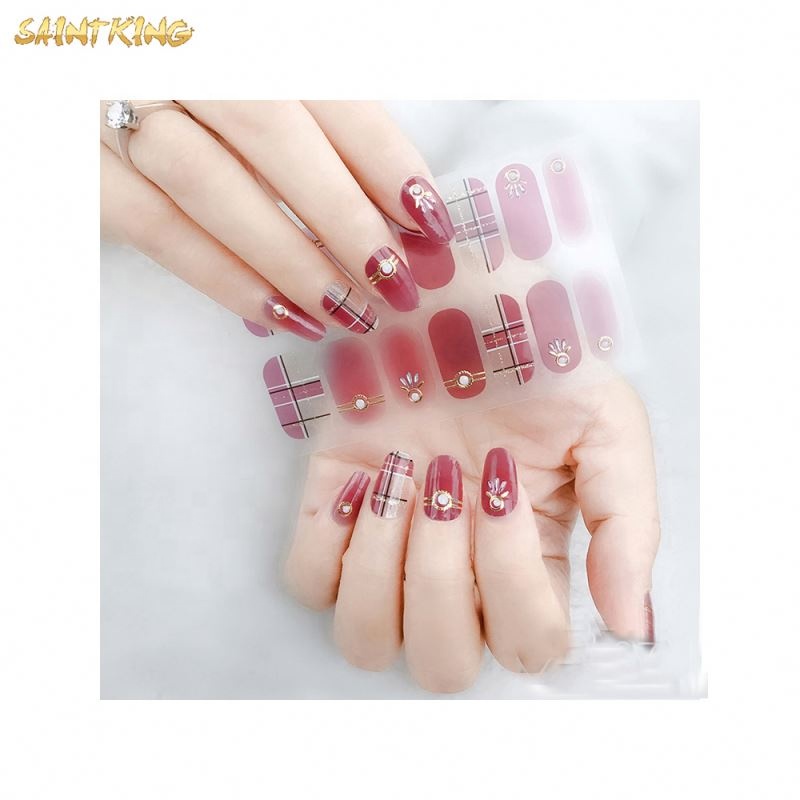 NS181 Wholesale Price 3d Nail Stickers Top Coat Nail Art Decoration