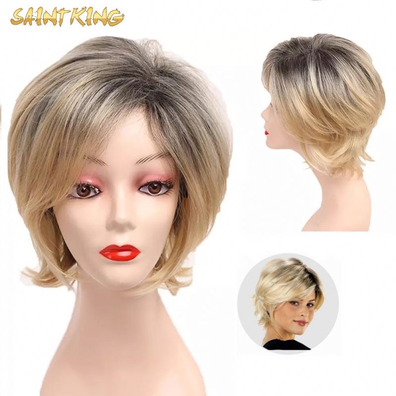 MLCH01 Natural Hairline High Density Purple Color Fiber Wig Short Bob Style Lace Front Synthetic Hair Wig on Promotion
