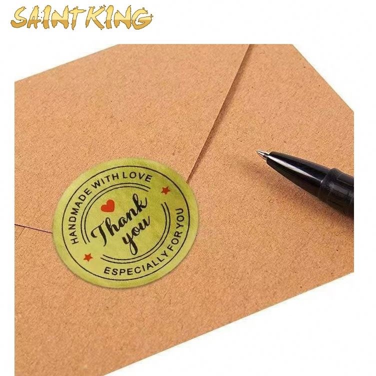 PL01 Self Adhesive Customized Printing Clear Gold Foil Stickers Transparent Logo Label
