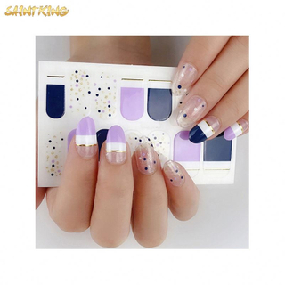 NS208 factory price 3d nail art sticker purple diamond decoration nail wraps