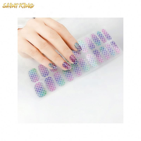 NS324 Classic Color Glitter Nail Wraps Full Nail Art Polish Stickers Shine Adhesive Nail Decals Stickers